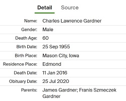 Charles Gardner, obituary information, Class of 1973