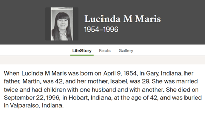 CIndy Maris Ellenberger life info, Class of 1972