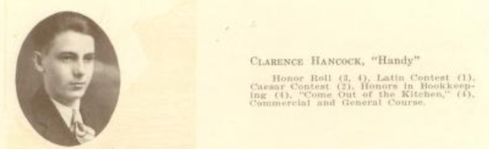 Clarence Hancock, Class of 1926