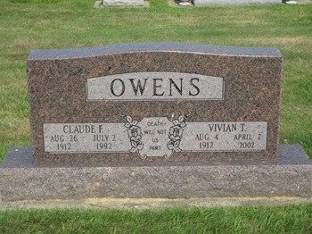 Claude Owens gravestone, Class of 1929
