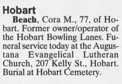 Cora NIchols Beach obit notice, Class of 1932