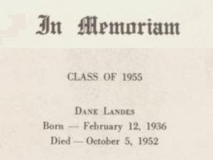 Dane Landes memorial, Class of 1955
