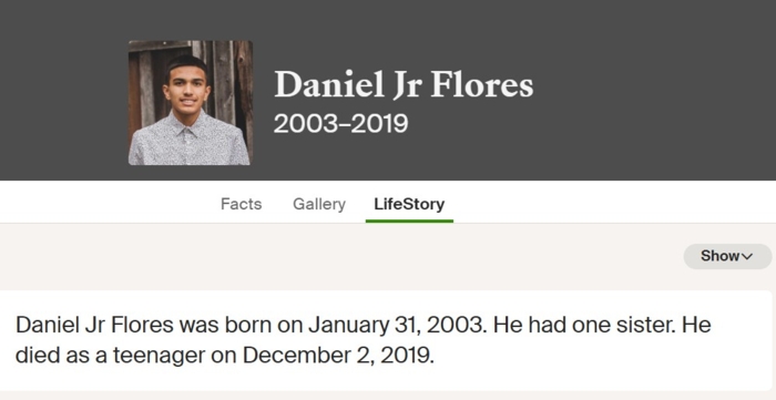 Daniel "Junior" Flores life info, Class of 2021
