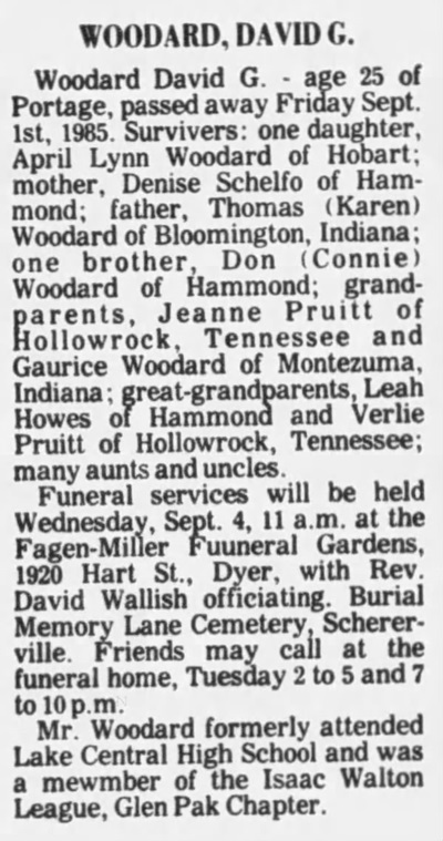 David Woodard obit, Class of 1979