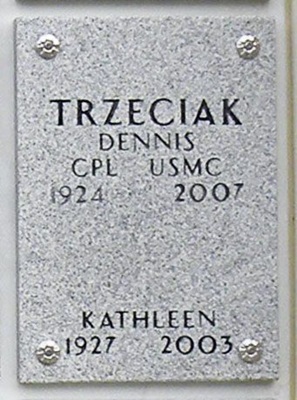 Dennis "Dan" Trzeciak gravestone, Class of 1942