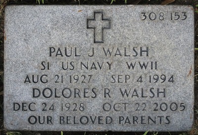 Dolores Bodamer Walsh gravestone, Class of 1946