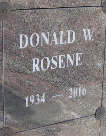 Don Rosene gravestone, Class of 1952