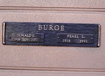 Donald Burge gravestone, Class of 1925