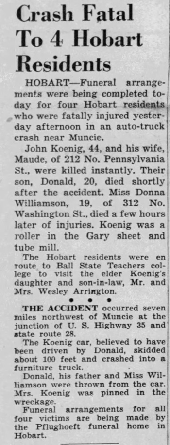 Donald Koenig obit article, Class of 1949