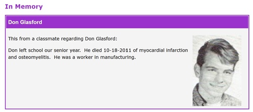 Donn Glasford class tribute, Class of 1971