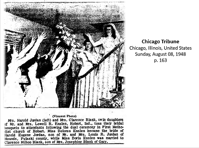 Doris Enslen Blank wedding article, Class of 1946