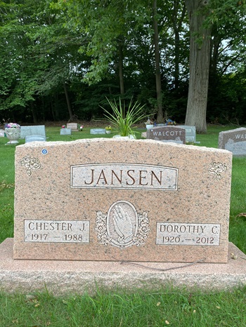 Dorothy Correll Jansen gravestone, Class of 1938