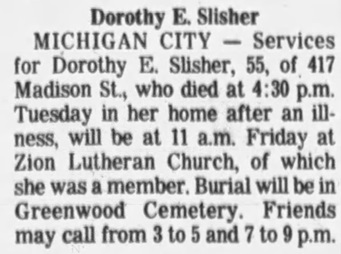Dorothy Johnson Slisher gravestone, Class of 1947
