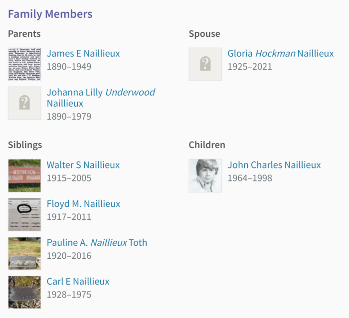 Earle Nailleux, Class of 1942