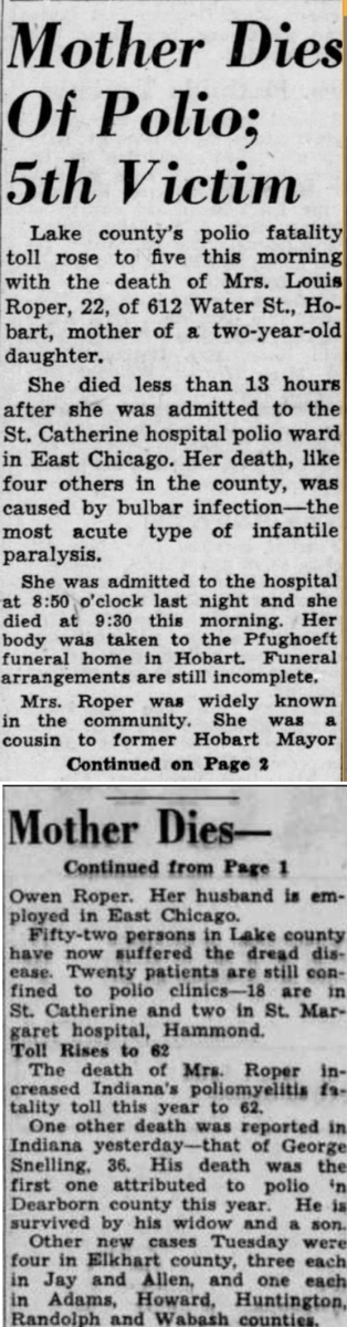 Edith Shearer Roper obit article, Class of 1946