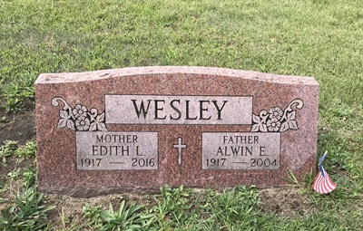 Edith Sievert Wesley gravestone, Class of 1934