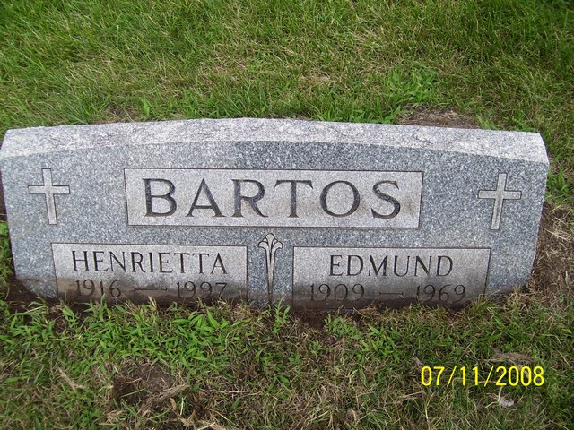 Edmund (Ed) Bartos gravestone, Class of 1926