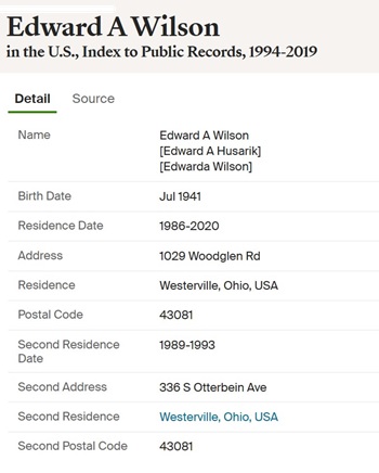 Edward (Ernest) Husarik (Wilson) life info, Class of 1959