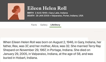 Eileen Roll Shepard life info, Class of 1965