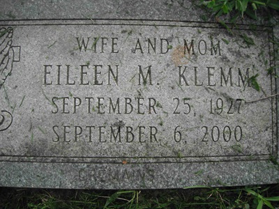 Eileen Storey Klemm gravestone, Class of 1945
