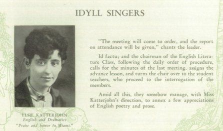 Elsie Katterjohn, Teacher (from 1929 yearbook)