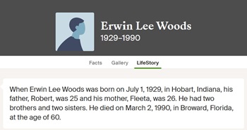 Erwin Woods life info, Class of 1949