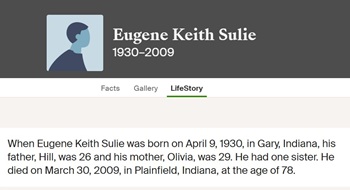 Eugene Sulie life info, Class of 1948
