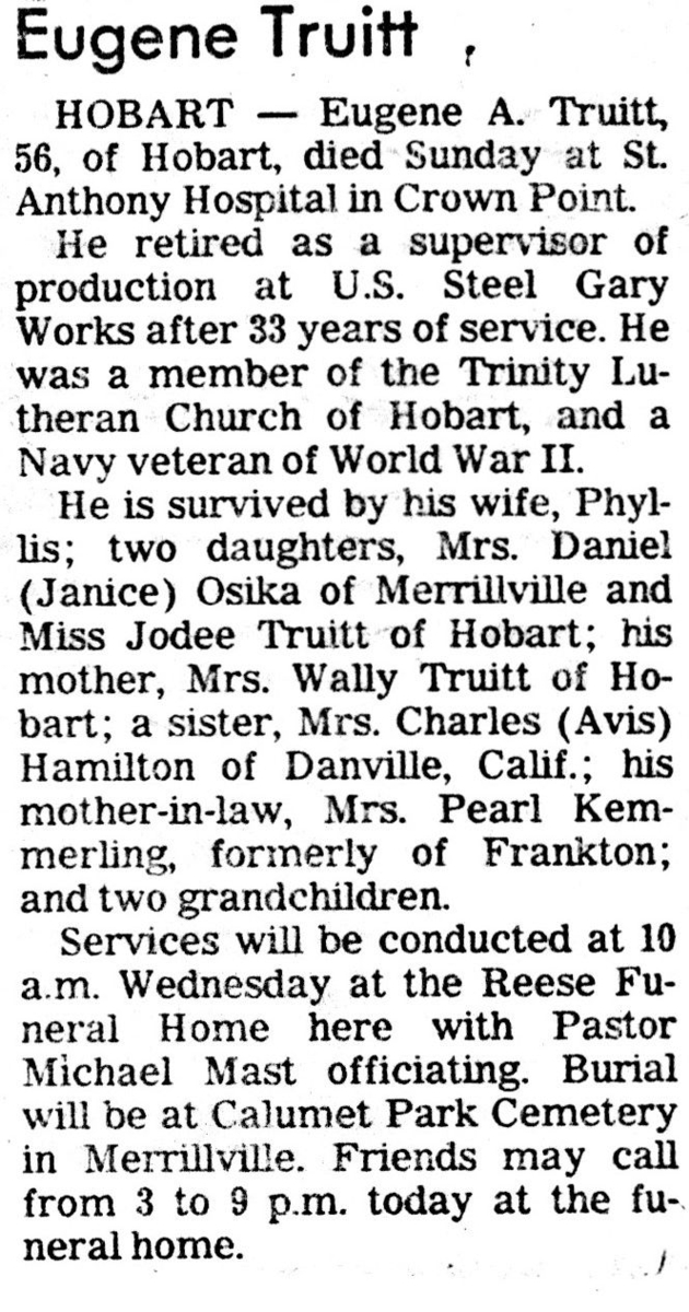 Eugene Truitt, Class of 1943