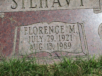 Florence Cook Silhavy gravestone, Class of 1939