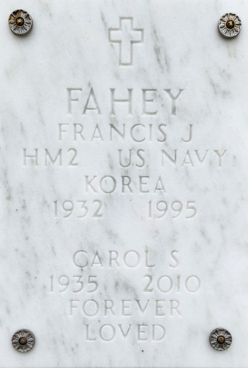 Francis Fahey gravestone, Class of 1951