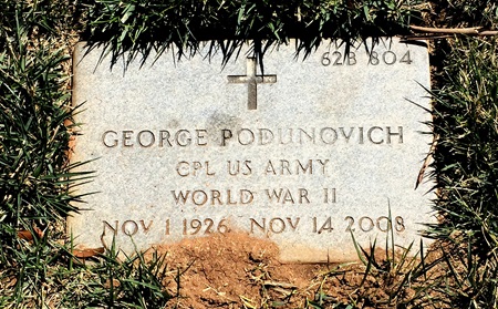 George Podunovich gravestone, Class of 1945