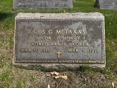 Gus Metaxas gravestone, Class of 1934