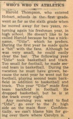 Harold Thompson story in Ho-Hi Life