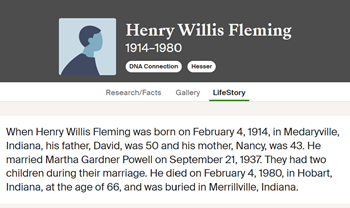 Henry Fleming life info, Class of 1932