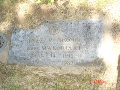 Iinez Marquart Dixon gravestone, Class of 1930