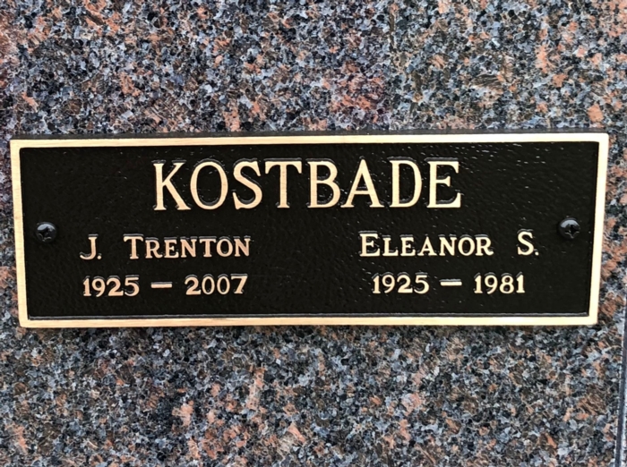 Trent Kostbade gravestone, Class of 1943