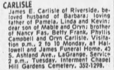 James Carlisle obit, Class of 1949