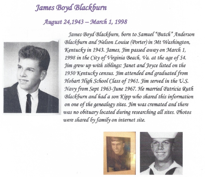 James (Jim) Blackburn obit, Class of 1961