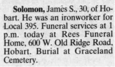 James "Spiro" Solomonobituary article, Class of 19979