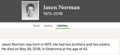 Jason Norman life info, Class of 1993