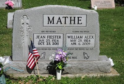 Jean Fiester Mathe gravestone, Class of 1943