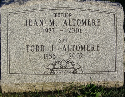 Jean Shults Altomere gravestone, Class of 1945