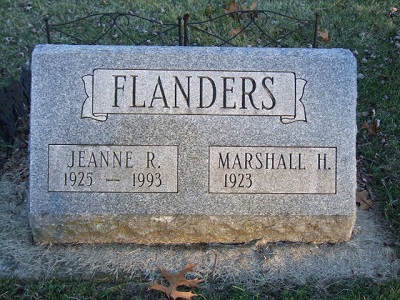 Jeanne Boessel Flanders gravestone, Class of 1942