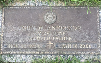 John "Bill" Anderson gravestone, Class of 1943