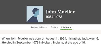 John Mueller life info, Class of 1972