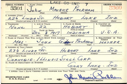 John Packham draft card, Class of 1938