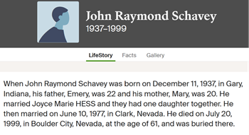 John Schavey info, Class of 1955