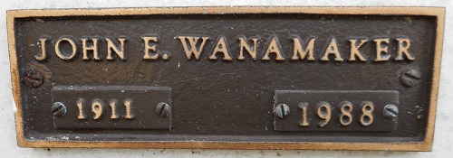 John Wanamaker gravestone, Class of 1929