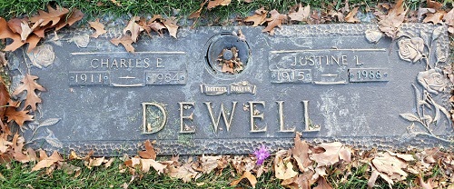 Justine Brown Dewell gravestone, Class of 1933