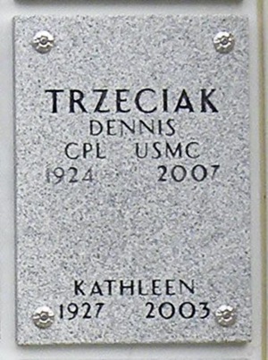 Kathleen NeedhanTrzeciak gravestone, Class of 1945